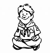 Scout Boy Coloring Pages Scouting Color sketch template