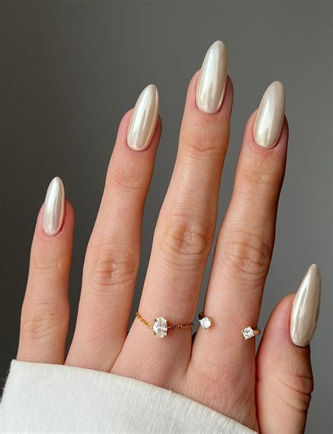 vanilla chrome nails   sweetest spring manicure trend fashion magazine