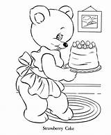 Bear Teddy Coloring Pages Strawberry Cake Activity Bears Momma Sheets Kids Honkingdonkey Cute Mamma Gif Choose Board sketch template