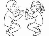 Squat Thrust Game Fun Squatting Games Facing Pairs Each Other Two People sketch template