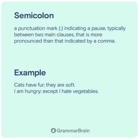 semicolon     correctly examples grammarbrain