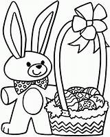 Easter Coloring Pages Sheets Colouring Bunnies Bunny Clipart Printable Kindergarten Library Basket sketch template