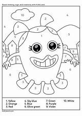 Color Number Monster Worksheets Worksheet Kidloland Printable Kids Printables Activity sketch template