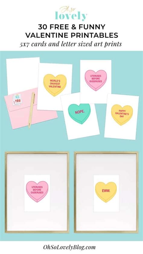 funny valentine freebies   art  card printables