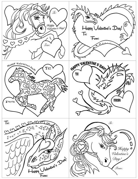 printable coloring valentine cards