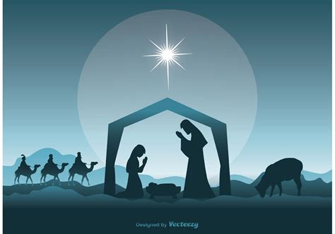 nativity scene illustration  vector art  vecteezy