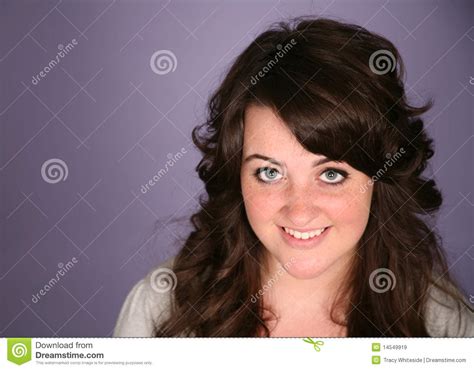 Closeup Of Smiling Brunette Teen Girl Royalty Free Stock