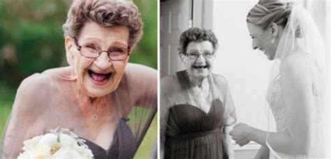 89 year old grandma invited by the bride to be her bridesmaid all