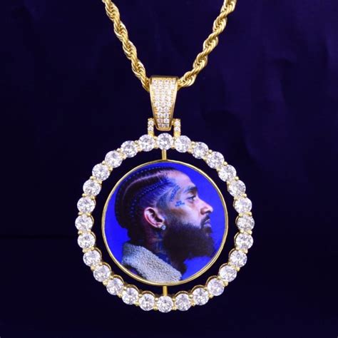 Zircon Custom Photo Rapper Necklace And Pendant With 4mm Tennis Chain