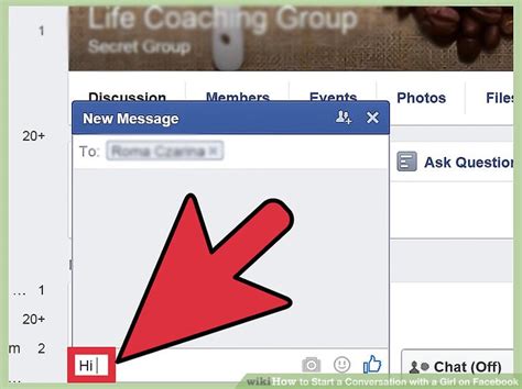 how to start a conversation with a girl on facebook