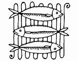 Grigliata Elpulpo Pesce Alimenti Dicembre Colorare Disegno Acolore Carnes Pitturato Desde sketch template