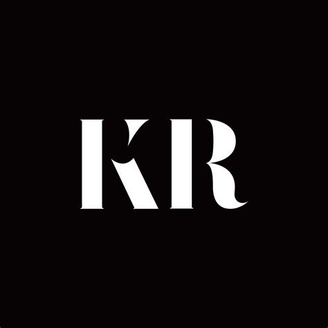 kr logo letter initial logo designs template  vector art  vecteezy