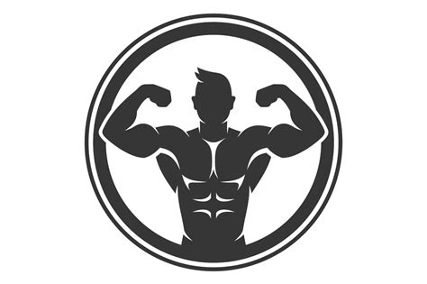 bodybuilder logo icons creative market
