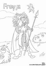 Coloring Norse Book Mythology Pages Sample Freyja sketch template