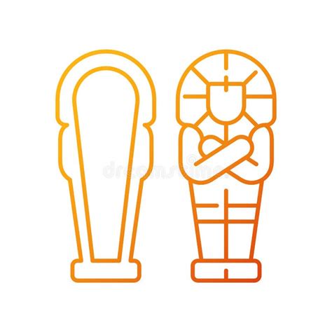 egyptian sarcophagus outline stock illustrations  egyptian