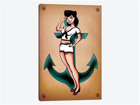 sailor girl pinup art print by unknown artist icanvas