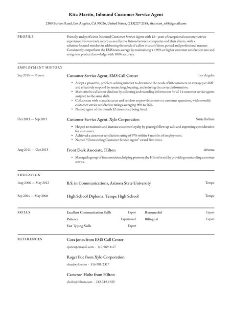 call center agent resume examples writing tips  resumeio