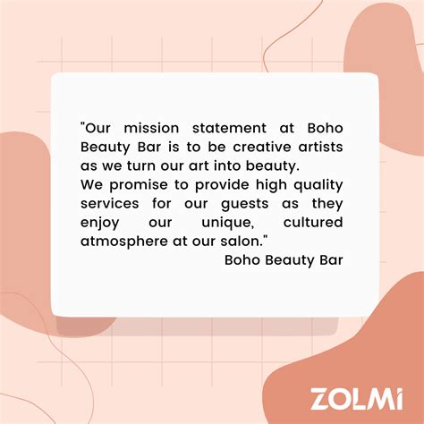 create beauty salon mission statement   examples zolmicom