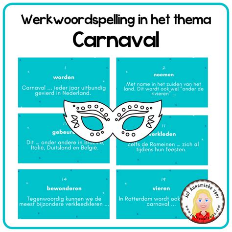 werkwoordspelling  het thema carnaval juffrouw femke