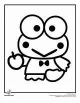 Coloring Keroppi Pages Kitty Hello Print Kerropi Frog Sanrio Colouring Cute Apple Kids Color Party Friends Keropi Characters Printable Sheets sketch template