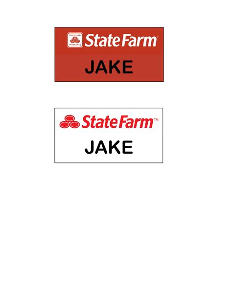 jake  state farm  tag printable  printable templates