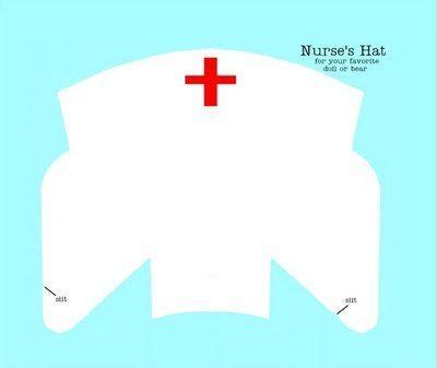 printable nurse hat template  images  nurse hat  pinterest