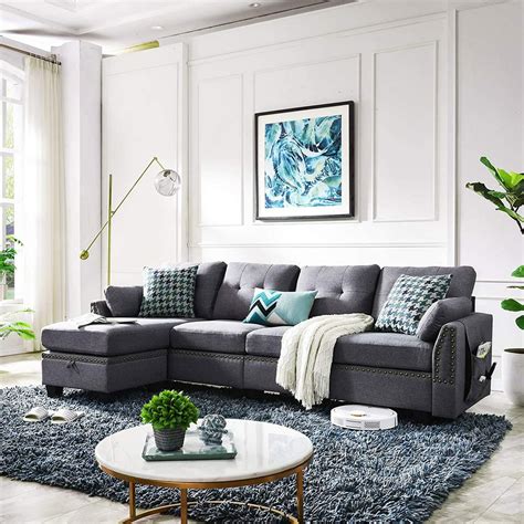 honbay reversible sectional sofa  living room  shape couch  seat sofas sectional