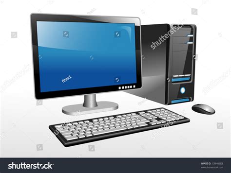 desktop pc stock vector illustration  shutterstock