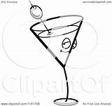 Martini Cartoon Clipart Character Vector Coloring Outlined Thoman Cory Clip Royalty sketch template