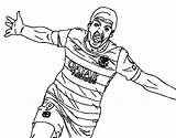 Coloring Celebrating Goal Pages Suárez Suarez Colorear Football Coloringcrew Players sketch template