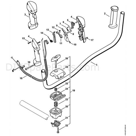 stihl fs  brushcutter fs  parts diagram  bike handle