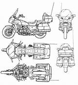 Honda Goldwing Blueprint Gold Wing Drawing Motorcycle Plan Technical Bike Drawings Parts Blueprints 3d Drawingdatabase Moto Modeling Yamaha Dirt Suzuki sketch template