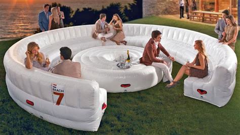 giant inflatable outdoor circular couch fits    people