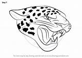 Jaguars Jacksonville Logo Draw Drawing Step Tutorials Drawingtutorials101 Nfl sketch template