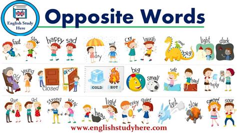 Antonyms Opposite Words Opposite Words