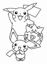 Pichu Kleurplaten Kleurplaat Togepi Malvorlagen Animaatjes Coloriages Malvorlage Pokémon sketch template