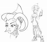 Coloring Pages Demon Devil Girl Similiar Keywords Cute Anime sketch template