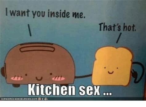 I Want You Inside Me That S Hot Kitchen Sex Meme On Sizzle