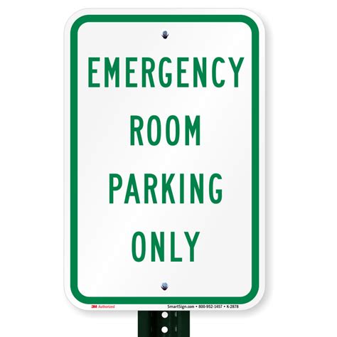 emergency room parking  sign sku