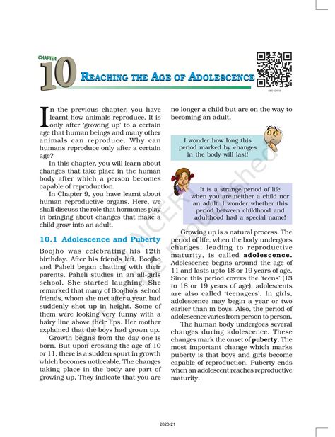 Reaching The Age Of Adolescence Ncert Book Of Class 8 Science