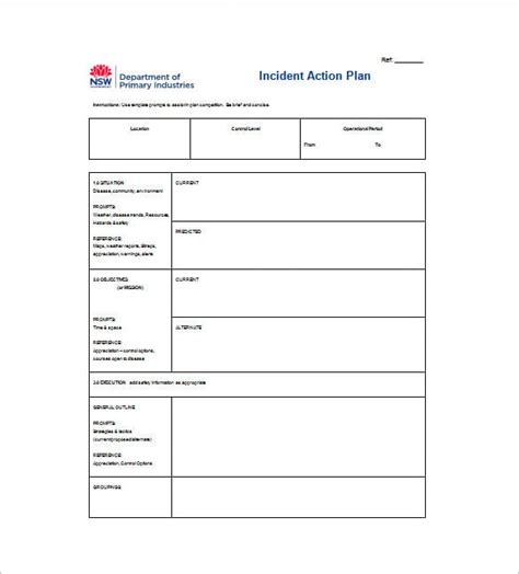 incident action plan templates
