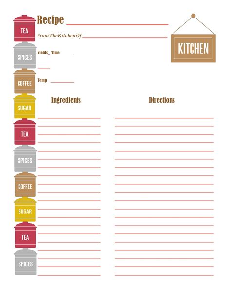 digital recipe book template