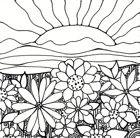 sunset landscapes coloring pages coloring pages