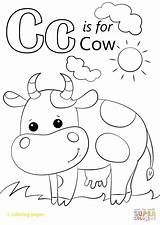 Coloring Letter Cow Pages Printable Preschool Alphabet Color Crafts Letters Toddlers Worksheets Print Colouring Farm Supercoloring Toddler Preschoolers Theme Getcolorings sketch template