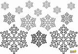 Snowflake Coloring Pages Printable Snow Christmas Print Colouring Winter Flakes Preschoolers Kids Printables Snowing Cut Popular sketch template