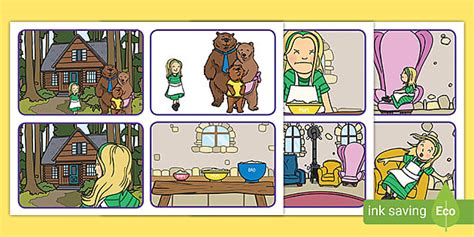 sequence cards  goldilocks    bears