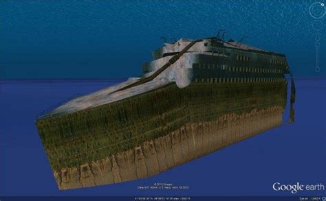 titanic shipwreck  google earth