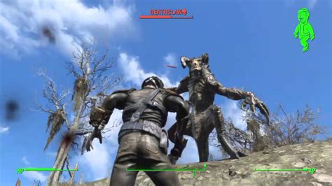 fallout 4 first deathclaw fight on very hard youtube