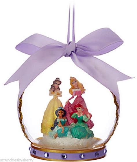 Disney Christmas Glass Ornament Ariel Aurora Belle Jasmine Theme Park