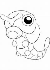 Caterpie Coloring Coloriages Pikachu Justcolor sketch template